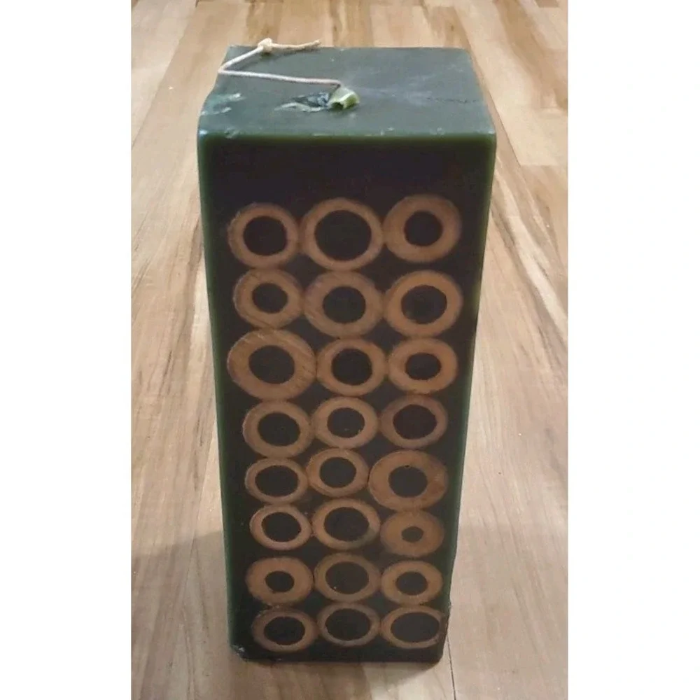 HUGE Pier 1 Bamboo Candle Forest‎ Green Unscented 10inch Tall